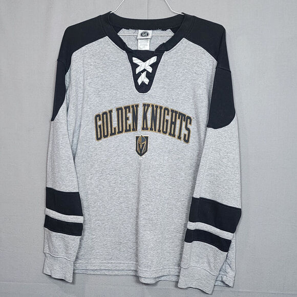 NHL‎ Las Vegas Golden Knights Mens Lace Up Long Sleeve Shirt Large 42/44 Gray - Picture 2 of 6